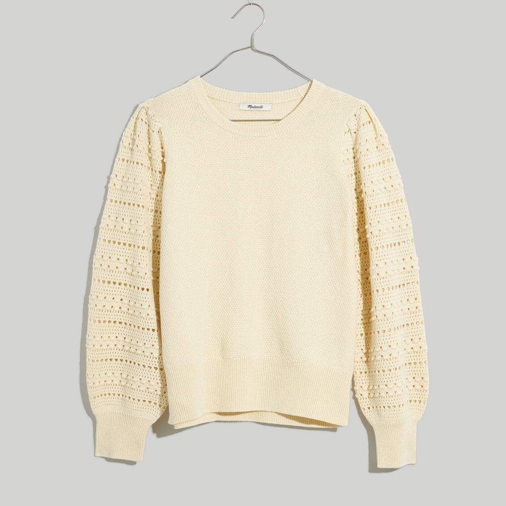 Madewell Bobble-Sleeve Pullover Sweater